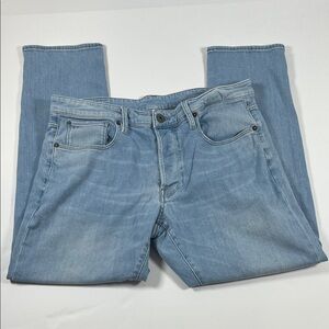 G-Star Raw 3301 Light Blue Men's 5 Pocket Button Fly Straight Jeans Sz 34x28